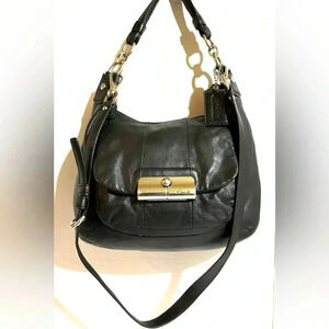 Coach vintage black leather crossbody handbag